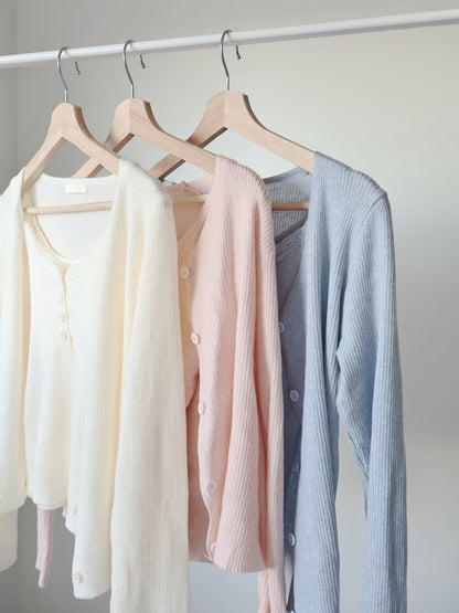 Romantic Lace Camisole + Mochi Cardigan Set(Peach)