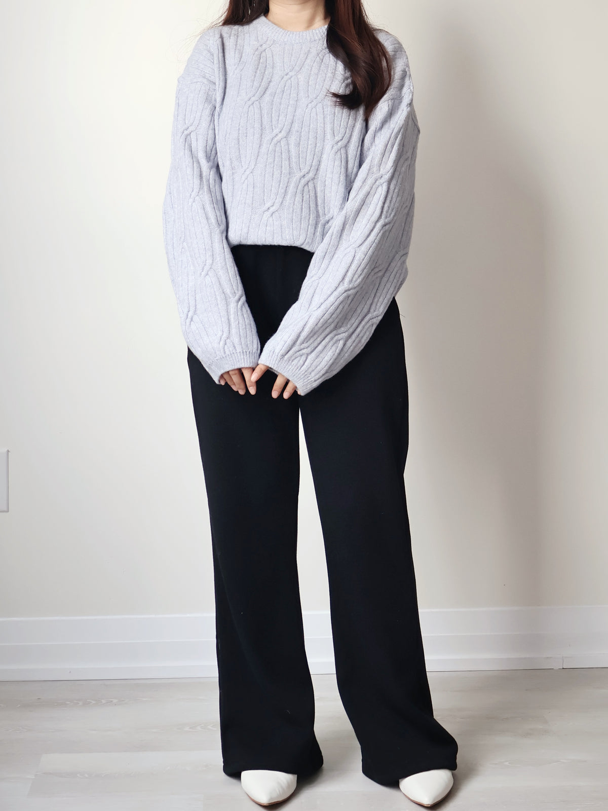 [3 Lengths] Pyjama-Soft Fuzzy Fleece Bootcut Pants with Pockets(Black)