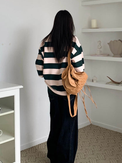 Rugby Stripe Oversized Collar Knit Sweater(4 colors)