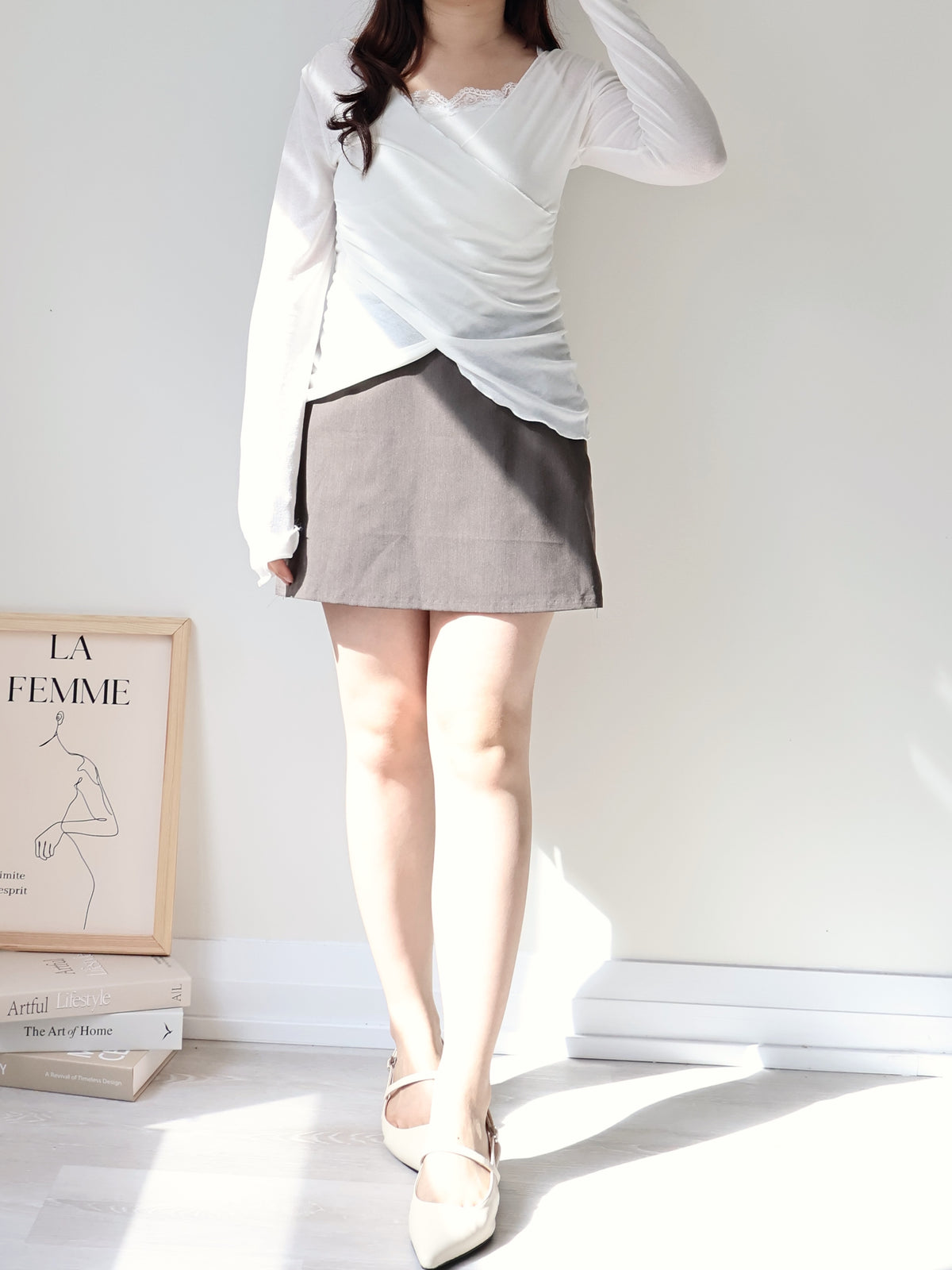 Romantic Lace Layered 2-Way Top(Ivory)