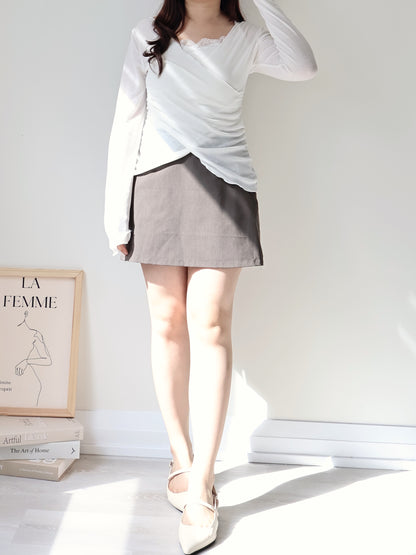 Romantic Lace Layered 2-Way Top(Ivory)