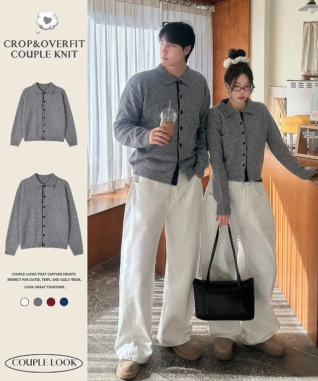 [Female] 5% Wool Color-Block Lapel Cardigan(4 colors)