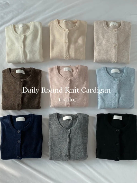 Daily Round Knit Cardigan(10 colors)
