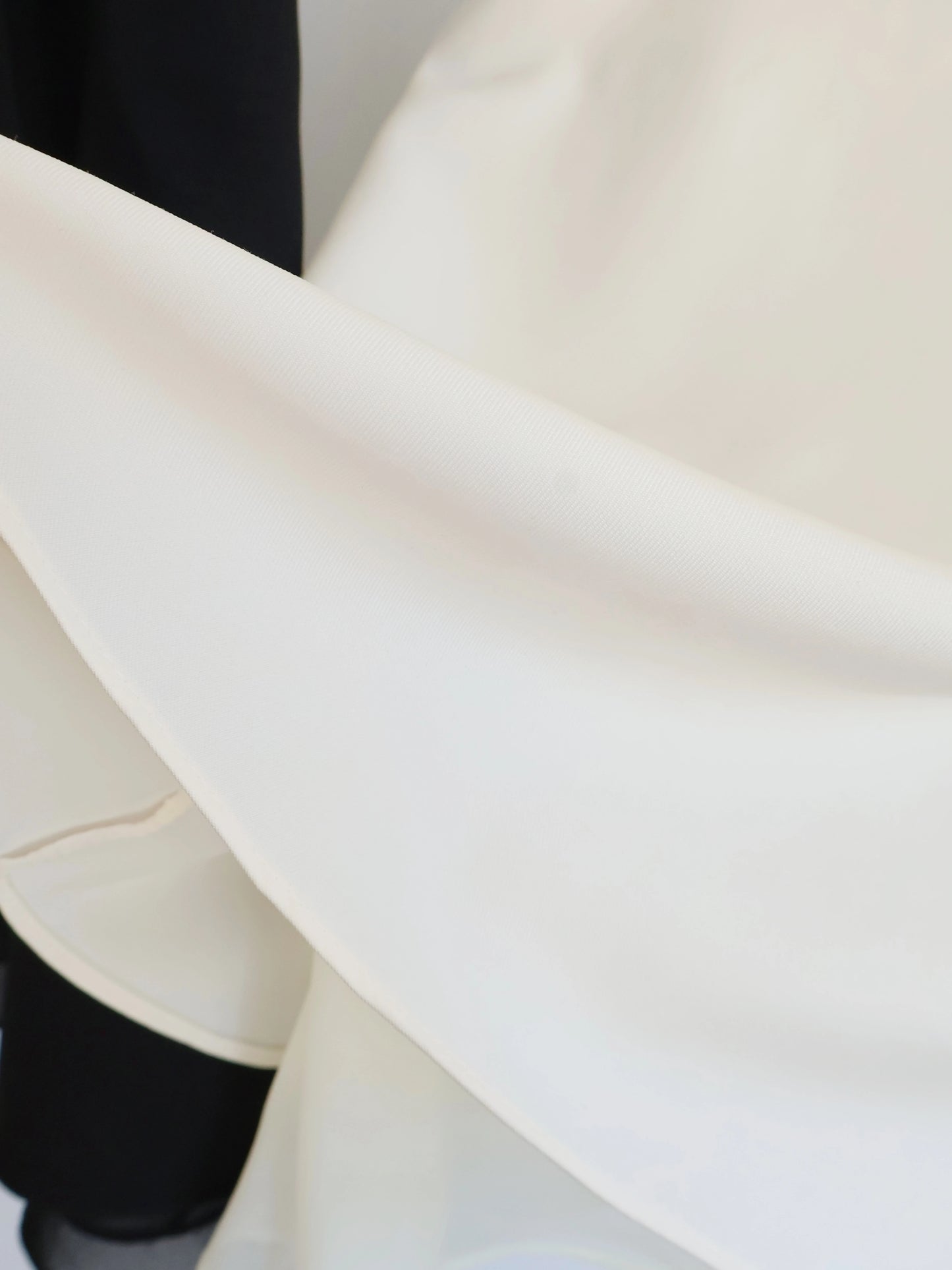 Elegant Ribbon Sheer A-Line Skirt(Black)