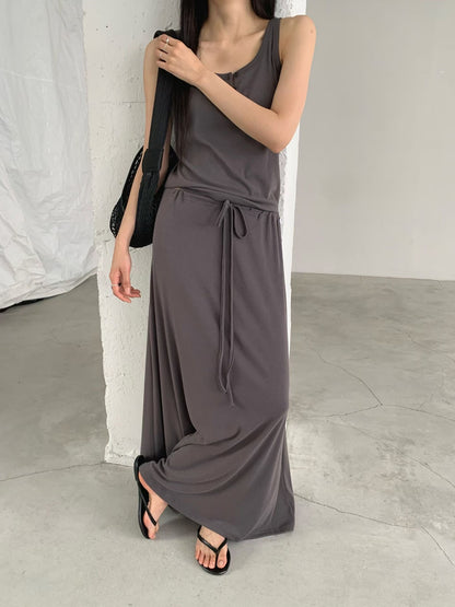 Summer Daily Elastic String Flowy Maxi A-Line Skirt(4 colors)