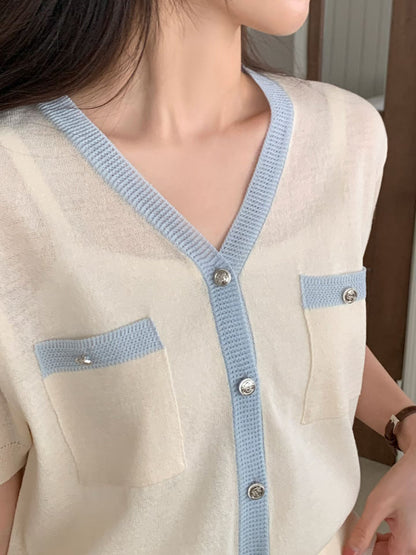 Frenchy Coco Embossed Buttons Knit Top(3 Colors)