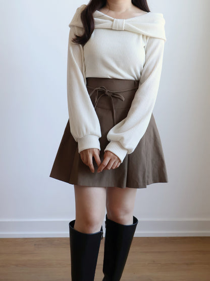 Christmas Choice🤶🏻Elegant Ribbon Top(Ivory)