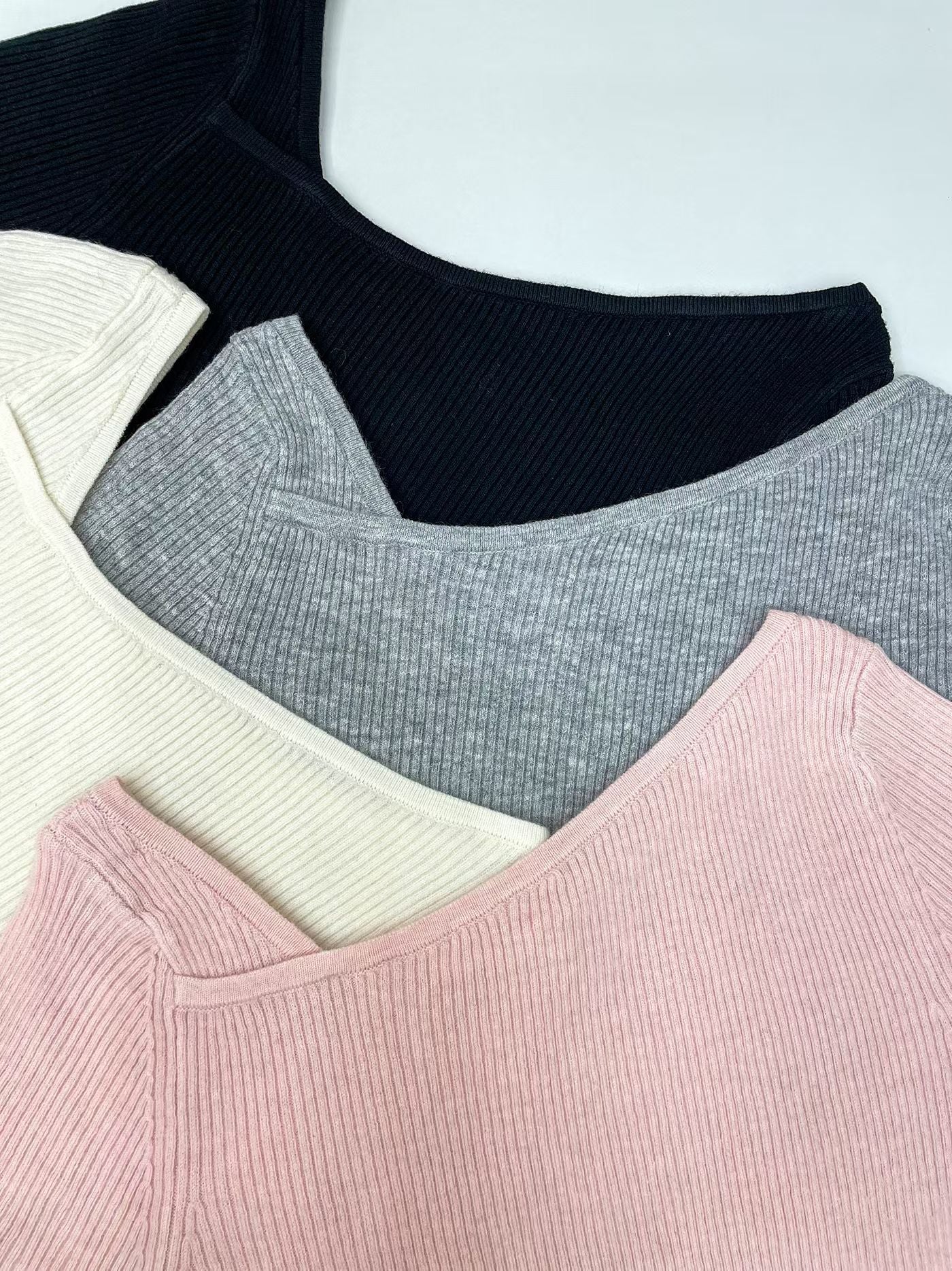 Cross unbalanced Slit Knit Top(4 colors)