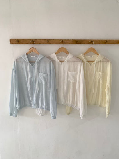 Air-Light Sheer Lace Hooded Sun-Protection Jacket(3 Colors)