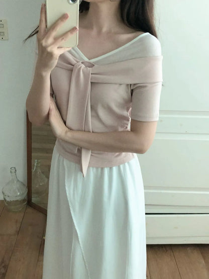 Romantic Tie-Neck Sheer Chiffon Top(2 Colors)
