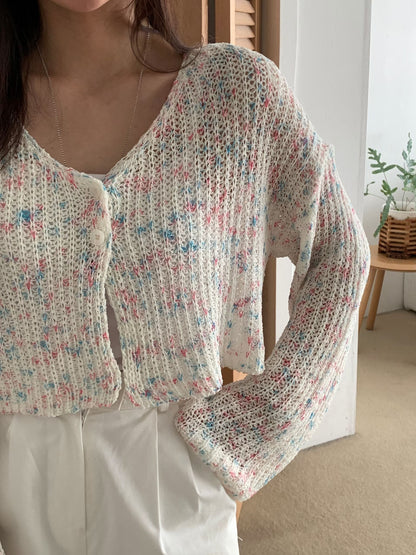 Spring Sorbet Cropped Knit Cardigan(3 colors)
