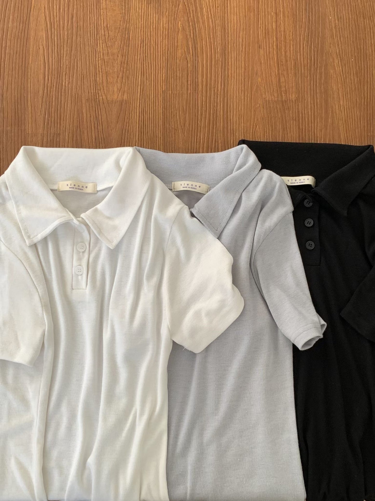Basic Collared Button Top(3 Colors)