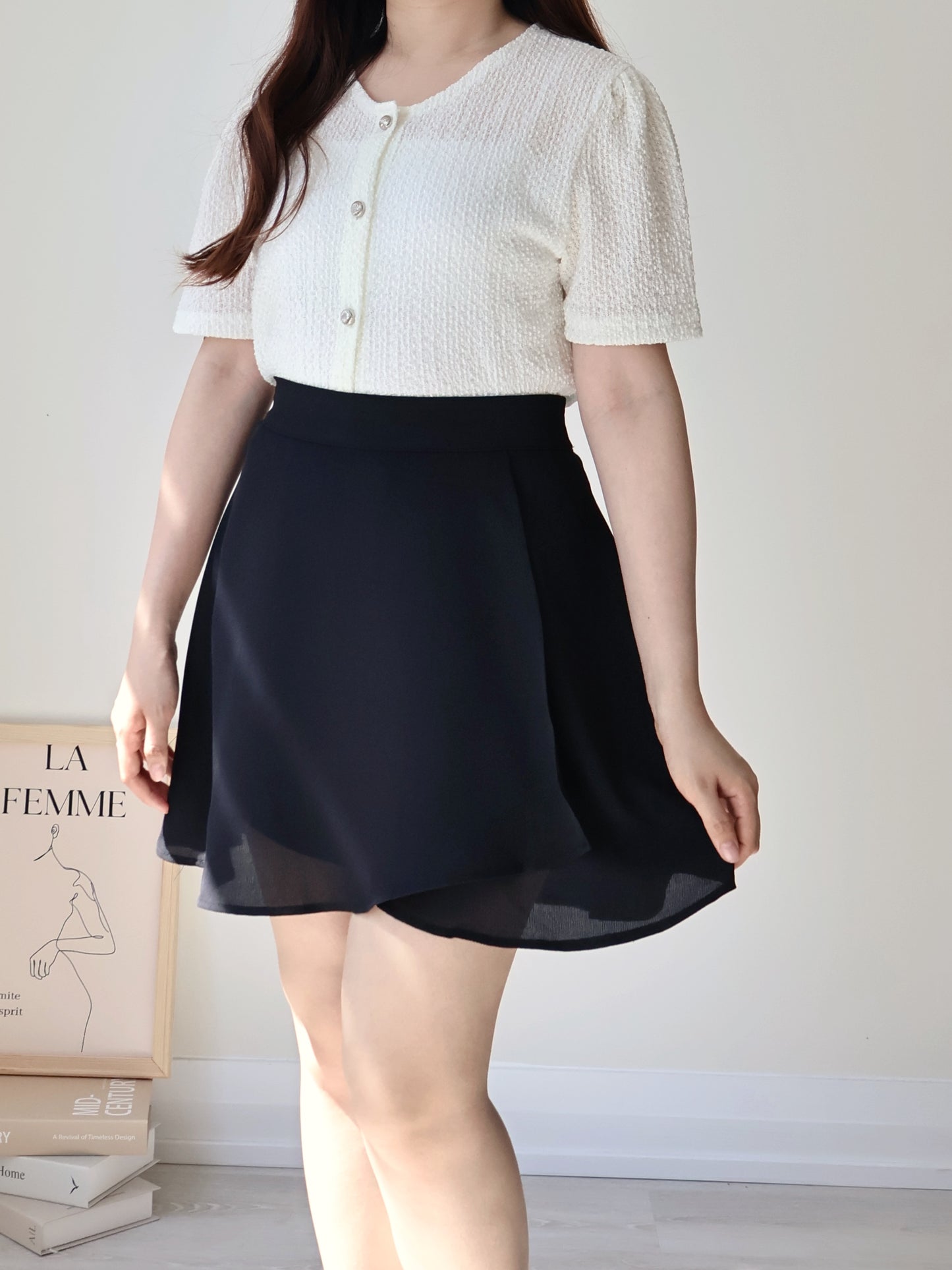2-Way Elegant Textured Snowflake Cardigan(Ivory)