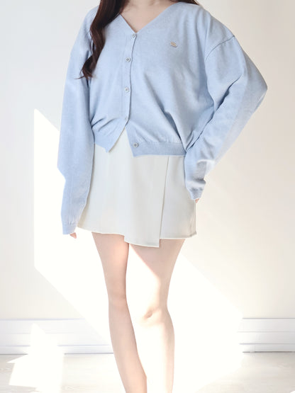 Premium Italy Cotton🇮🇹 Silver Badge Cardigan(Sky blue)
