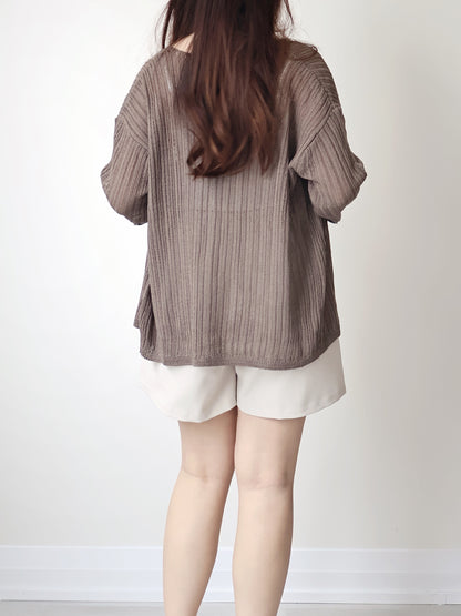 [Pear-Shape Friendly🍐] High-Waist Tailored Shorts with Pockets(Beige)