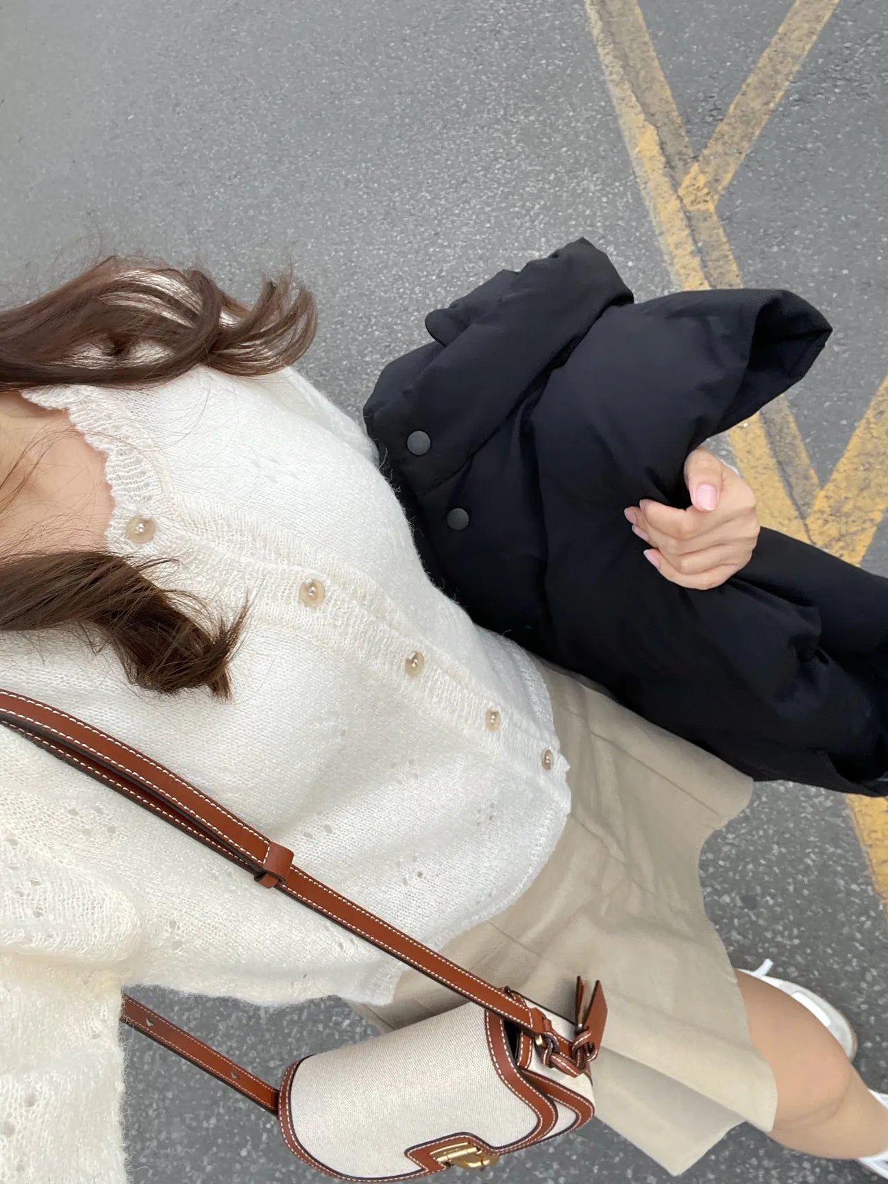 [25% WOOL] Sweet Lace Hollow-Out Cardigan(Cream)