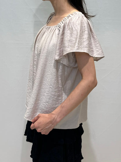 Graceful Square Neck Petal-Sleeve Chiffon Blouse(4 colors)