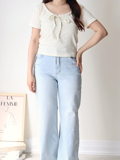 2-way Smocked Floral Tie-Up Top(3 Colors)