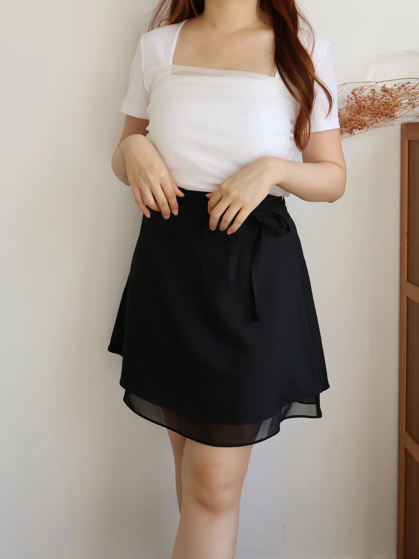 Ethereal Square-Neck Sheer Cooling Top(Ivory)