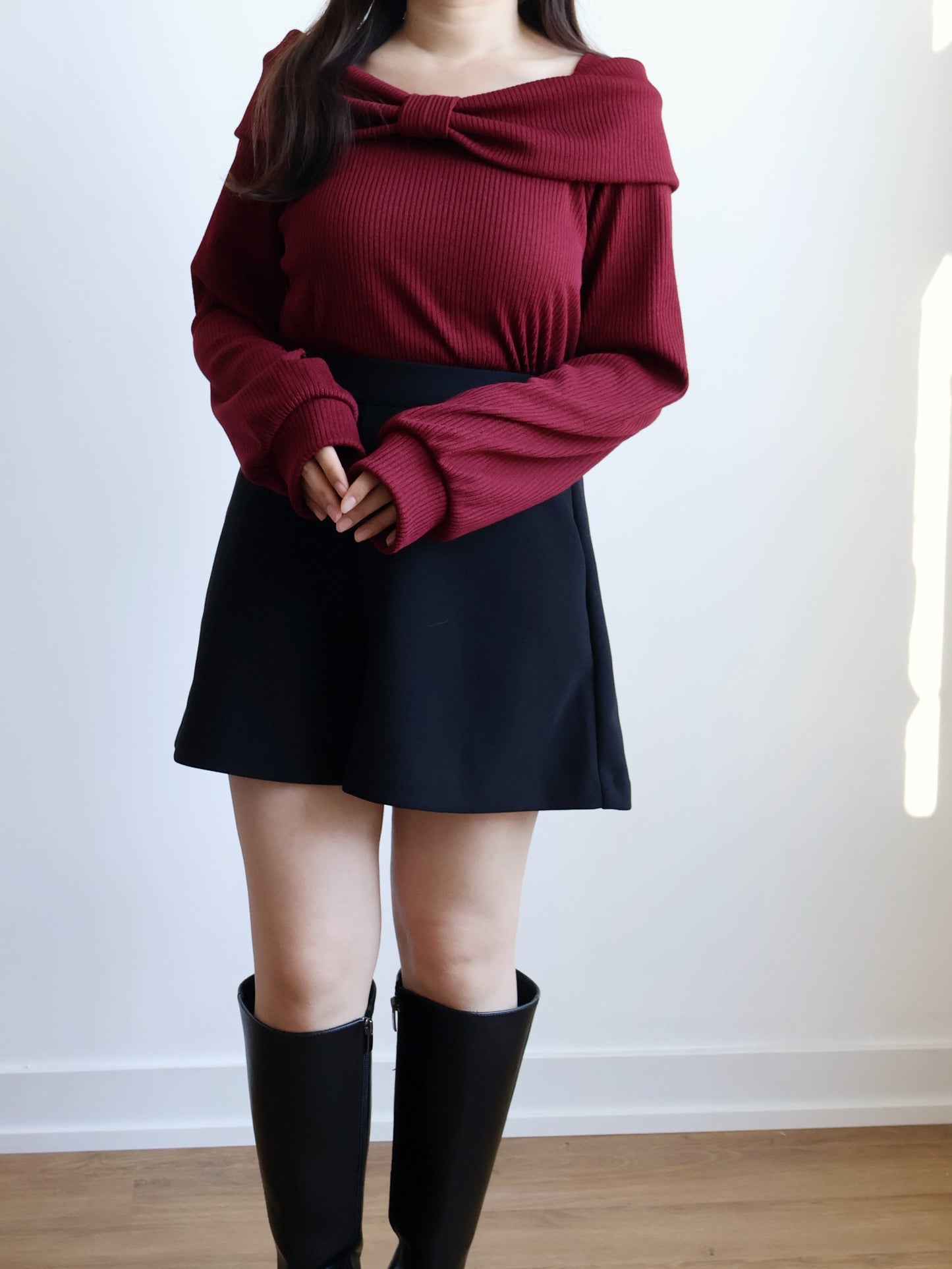 Christmas Choice🤶🏻Elegant Ribbon Top(Wine)