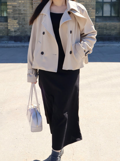 Classic Double-Row Button Oversized Trench Coat