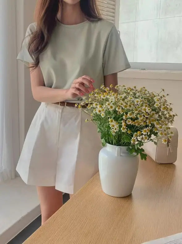 Ice-Cool Touch Round Neck Tee(5 colors)