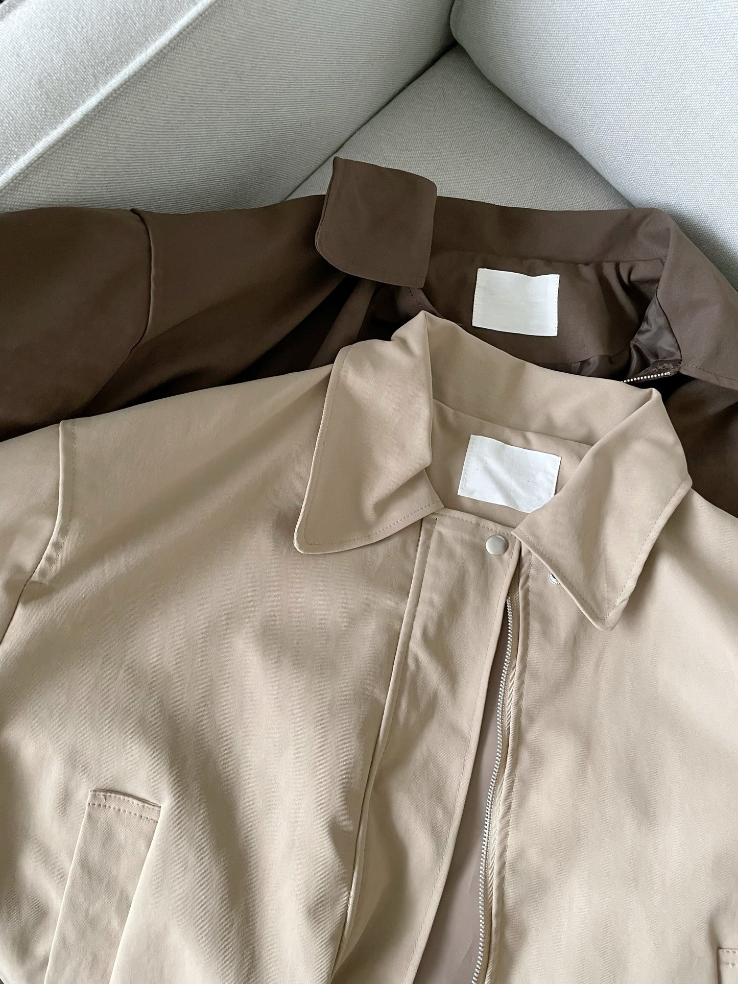 Earth-toned Windproof Zipper Jacket(Brown)