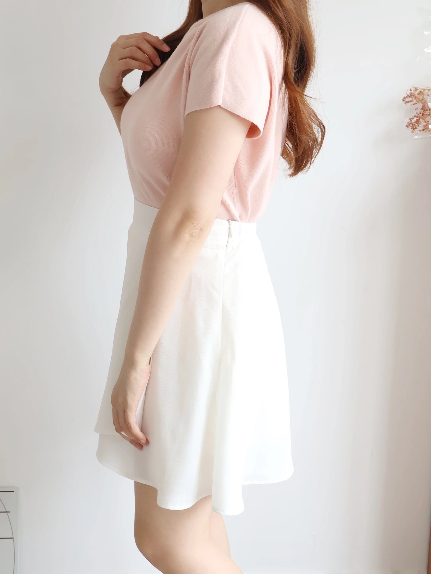 Mochi-Soft Flattering Knit Top(Peach)