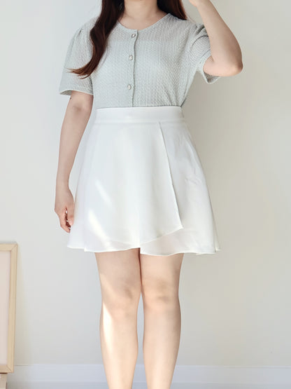 2-Way Elegant Textured Snowflake Cardigan(Greyish Mint)