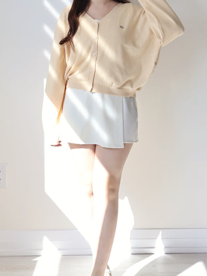 Premium Italy Cotton🇮🇹 Silver Badge Cardigan(Light Yellow)