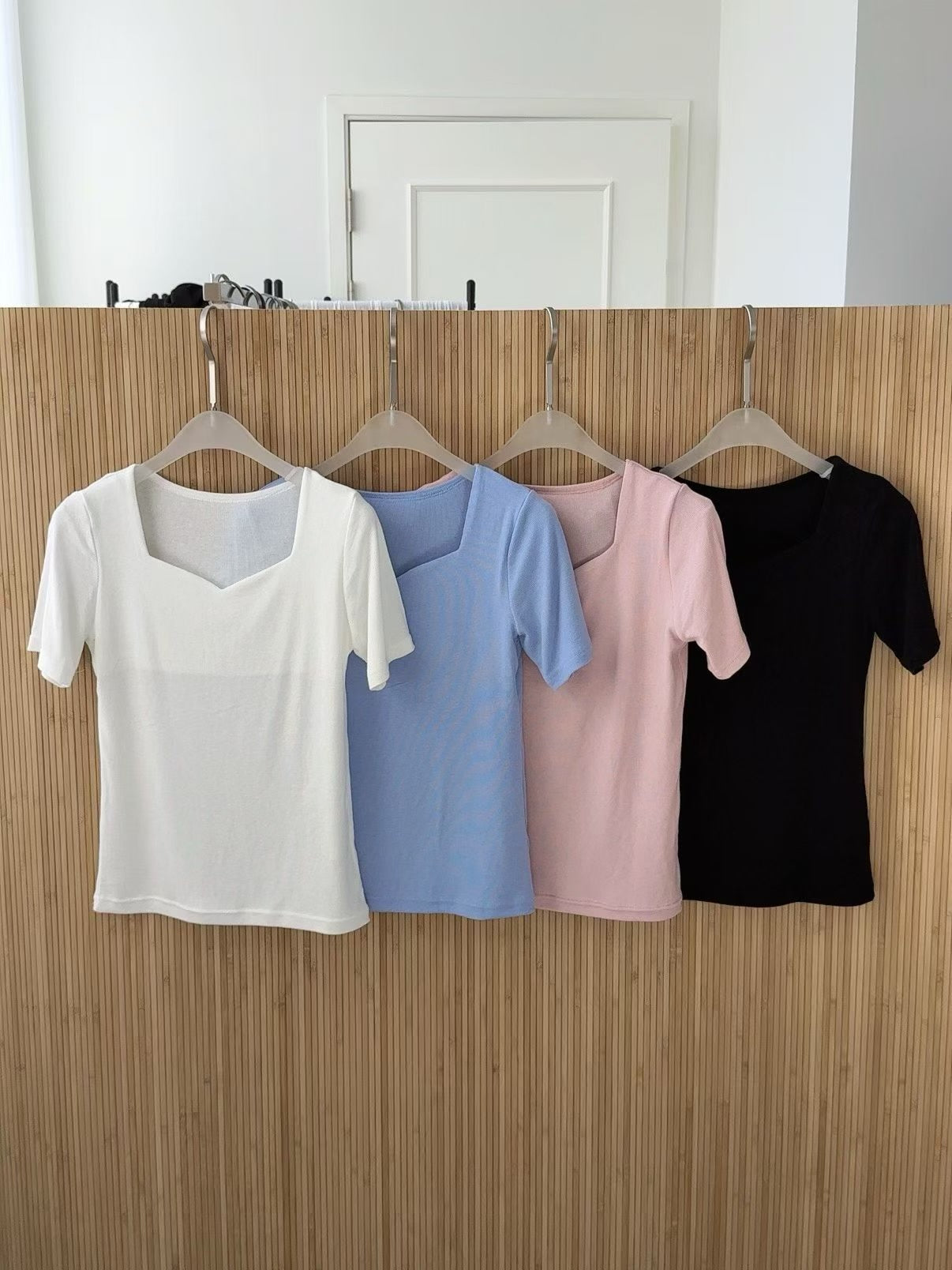 Slimming Sweetheart Neck Stretch Rayon Top(4 Colors)