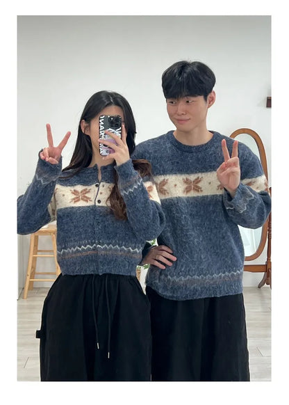 Winter Nordic Snowflake Cardigan