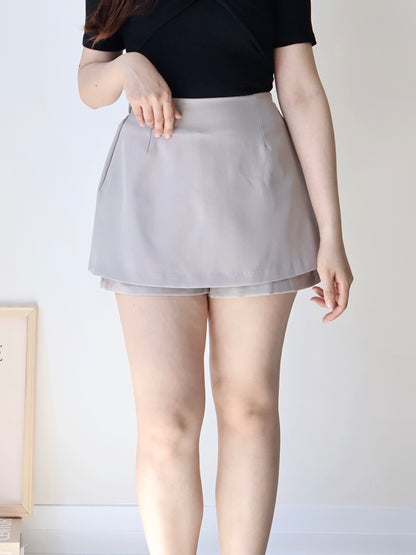 +5cm Leg-Elongating A-Line Tailored Skort(Mocha)