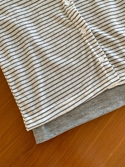 Minimalist Pointelle Striped Camisole Sets(3 Colors)