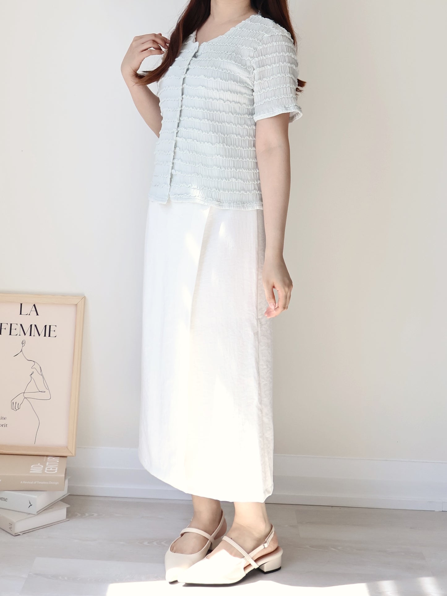 [Wrinkle-Free] Elegant V-Neck Wavy Rippled Cardigan(2 Colors)