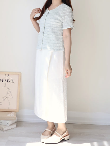 [Wrinkle-Free] Elegant V-Neck Wavy Rippled Cardigan(2 Colors)