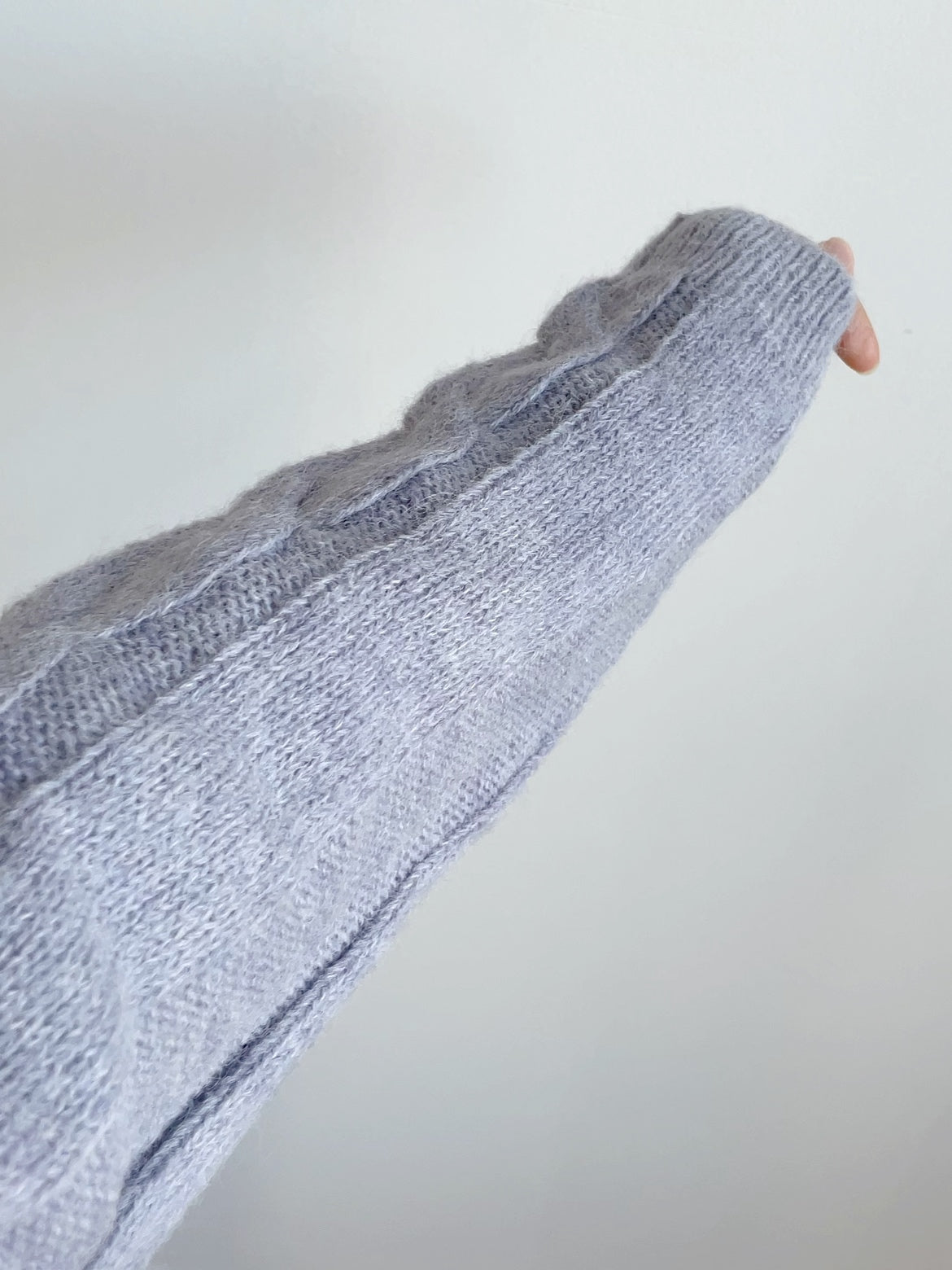 [10% WOOL] Danish Bread Twist Cardigan(Lavender)