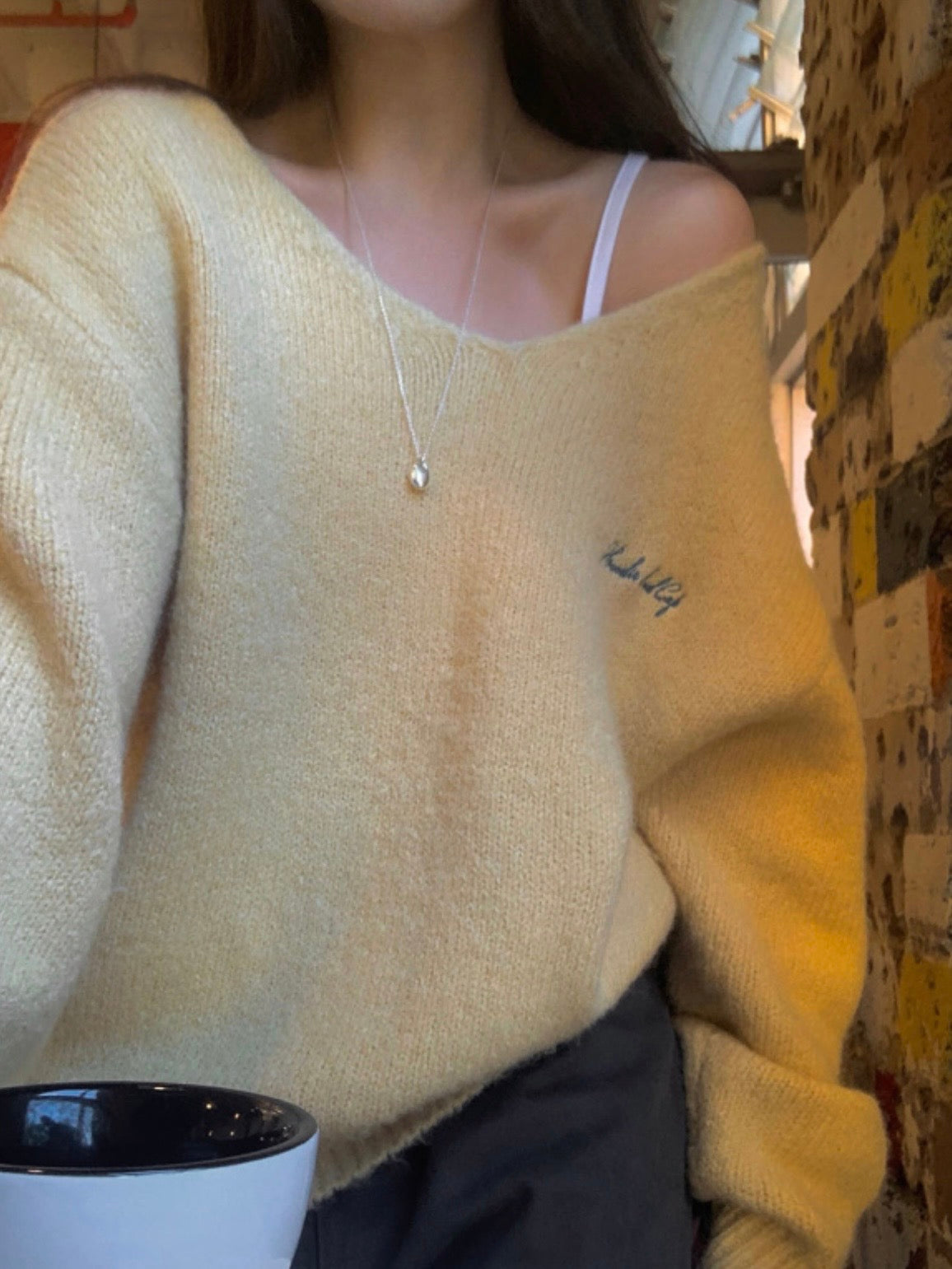 [10% Wool] Furry loose fit V-neck knit(5 colors)