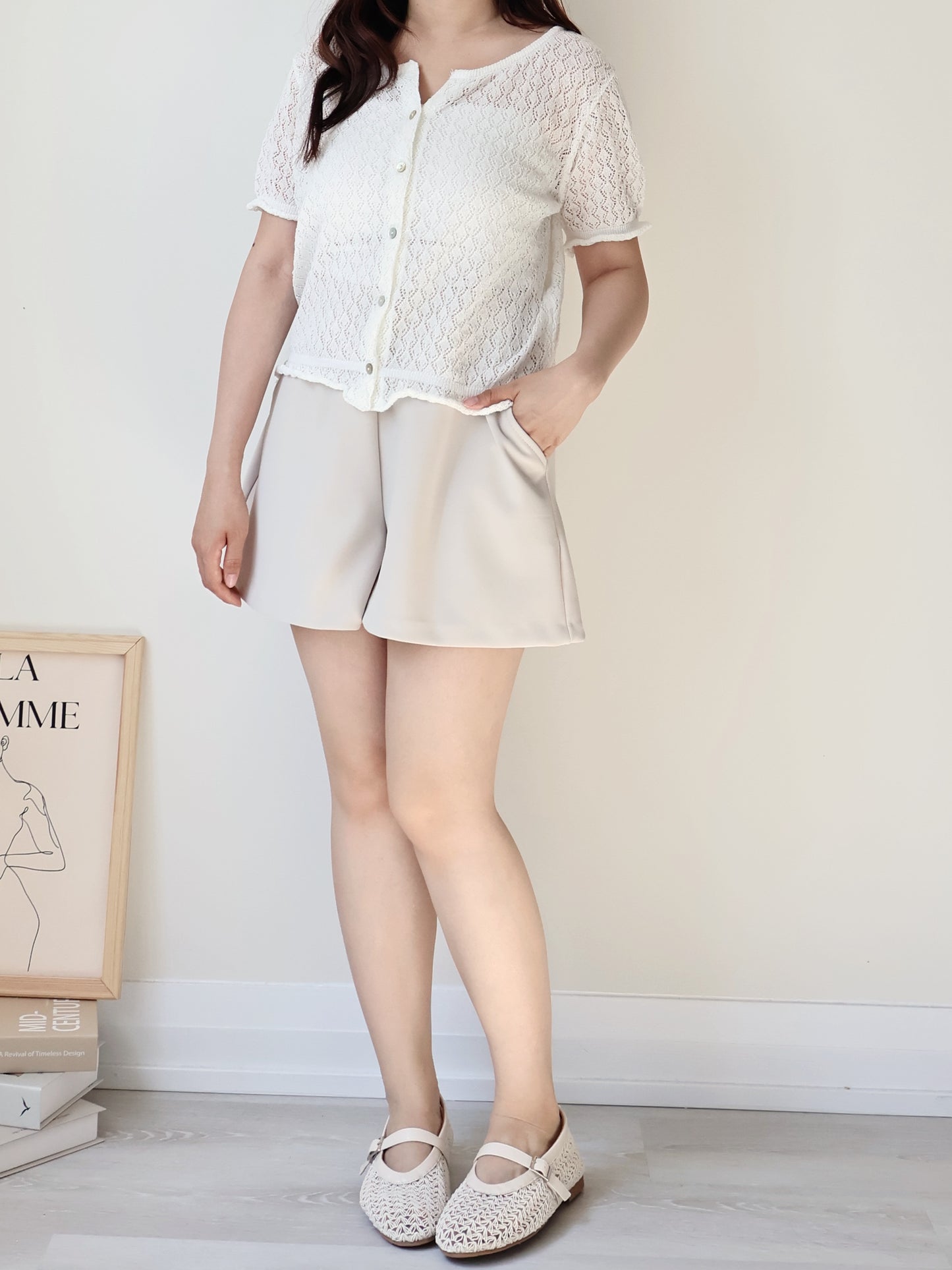 Holiday Vibe Diamond Openwork Knit Cardigan(Ivory)