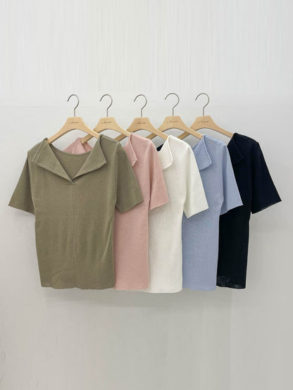 Relaxed Collared Breezy Linen Top(5 Colors)