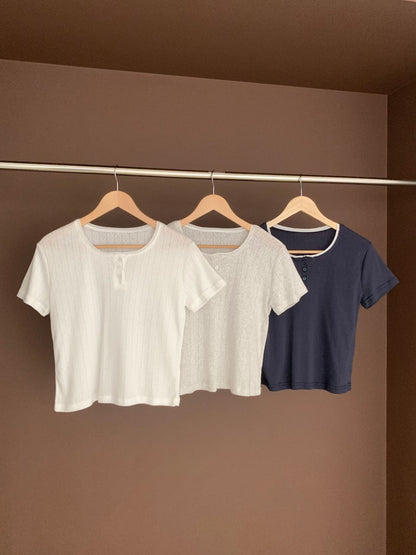 Romantic Lace-Trimmed Jacquard Cotton Top(3 colors)