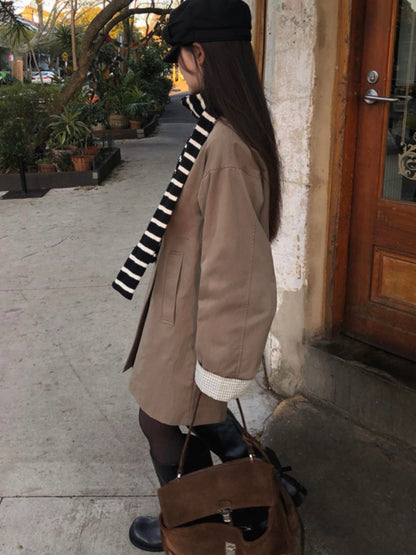 Plaid-lined Trench Coat(3 colors)