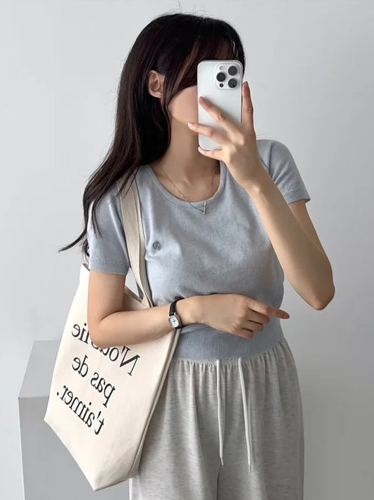 Round Neck Pendant Knit Top(5 colors)
