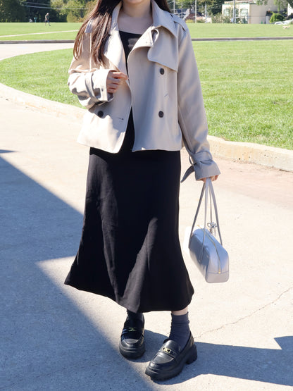 Classic Double-Row Button Oversized Trench Coat