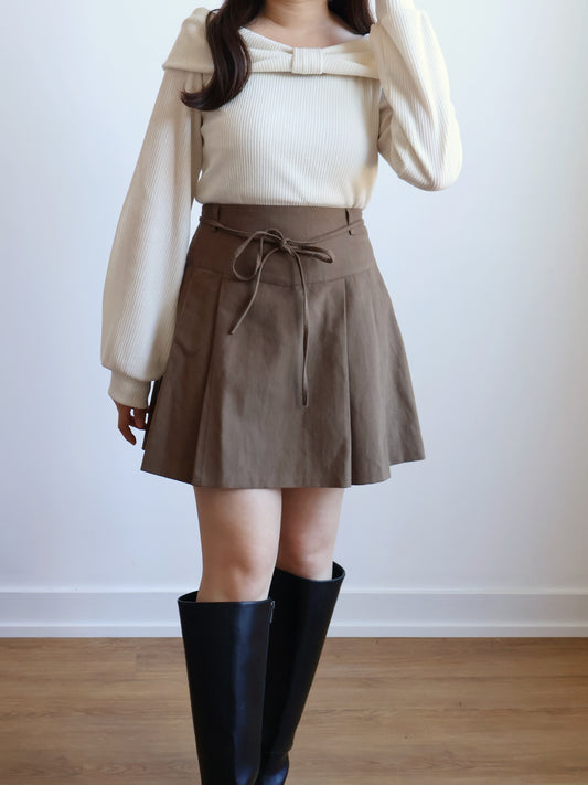 Christmas Choice🤶🏻Elegant Ribbon Top(Ivory)