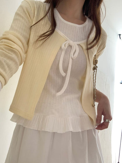 Romance Ribbon Colour-Block 2-Piece Set(3 colors)