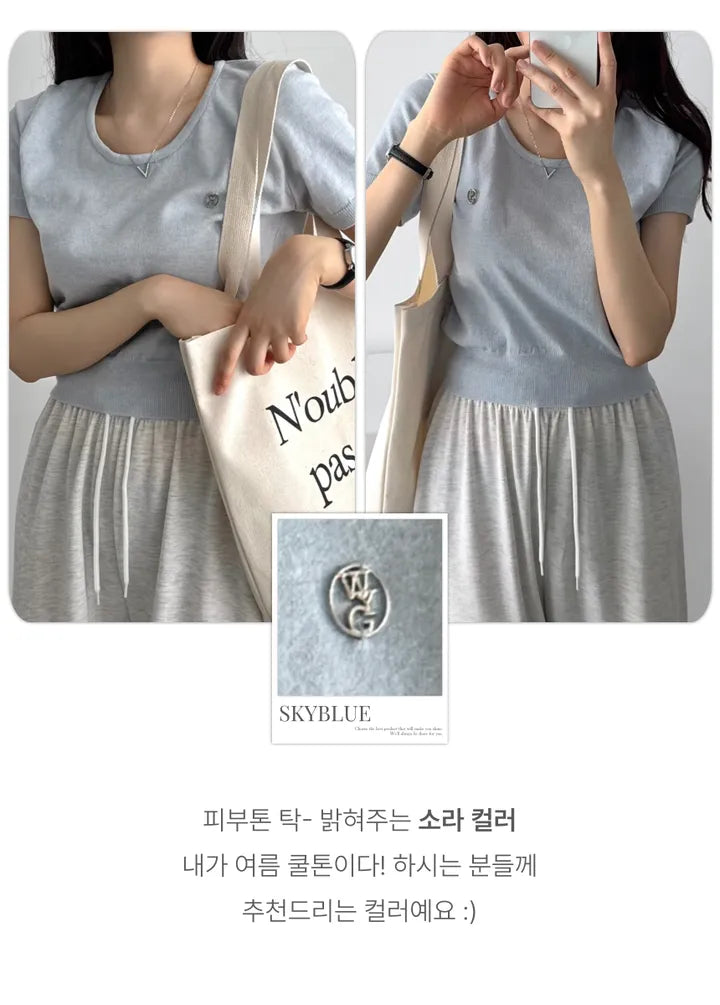 Round Neck Pendant Knit Top(5 colors)