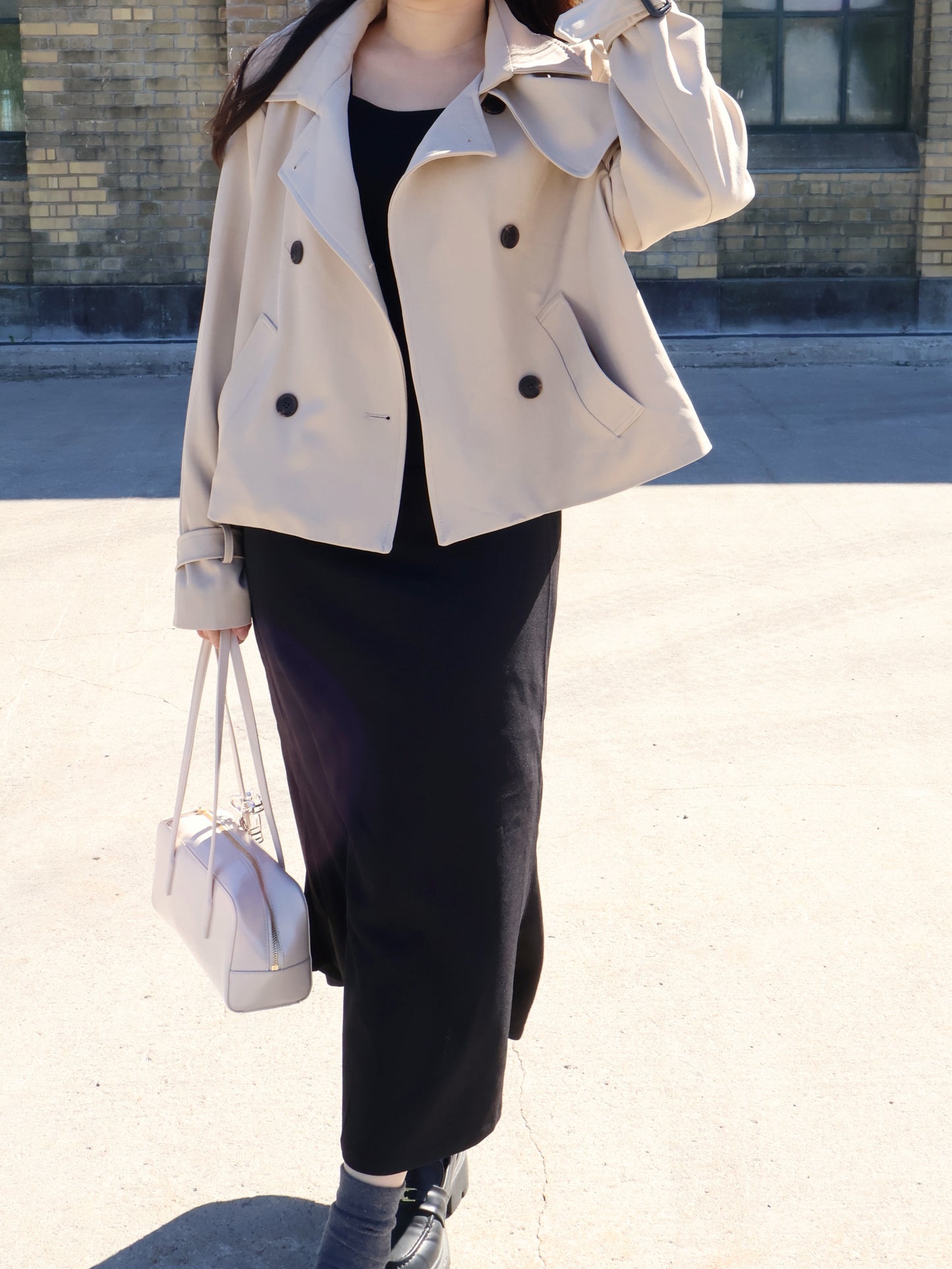 Classic Double-Row Button Oversized Trench Coat