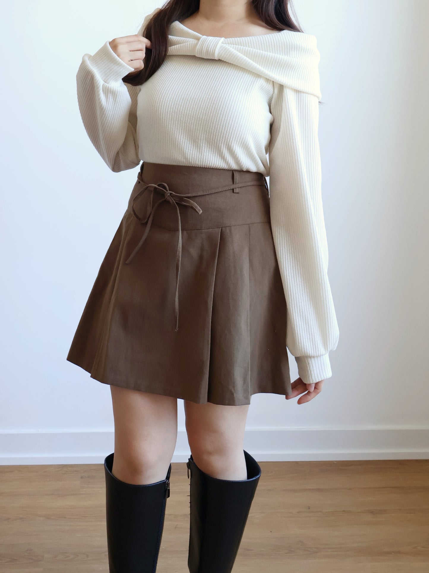 Christmas Choice🤶🏻Elegant Ribbon Top(Ivory)