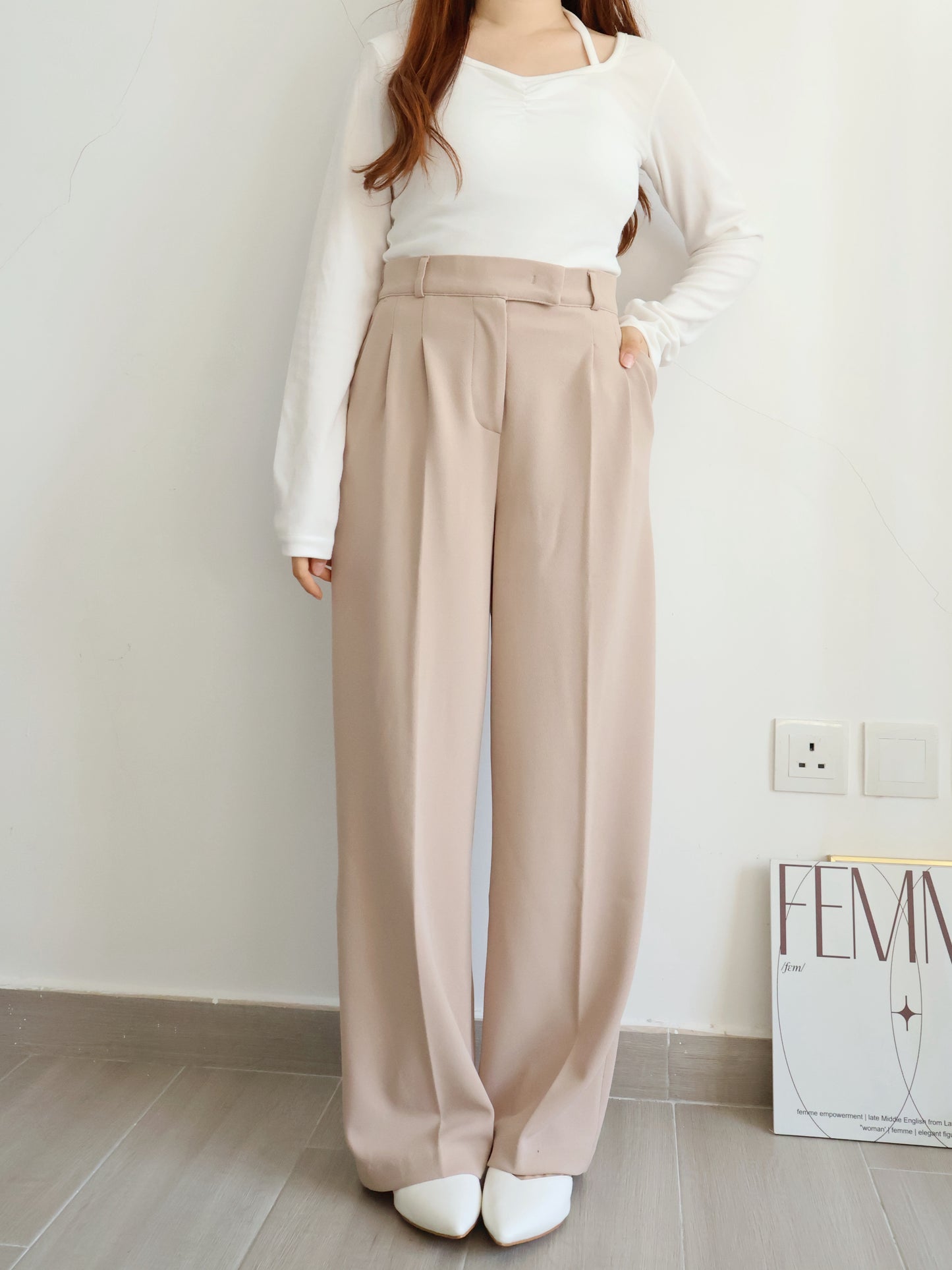 [Best Seller🏅] Wrinkle-free Fabric Pleated Straight Leg Trousers(Camel)